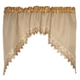 thumbnail image 2 of Elizabeth Macrame Embroidery Design 3pc Curtain Set for Kitchen and Home window treatment Consist of 2 Bottom Tiers: 30"X36" each and top Swag: 60"X36", 2 of 4