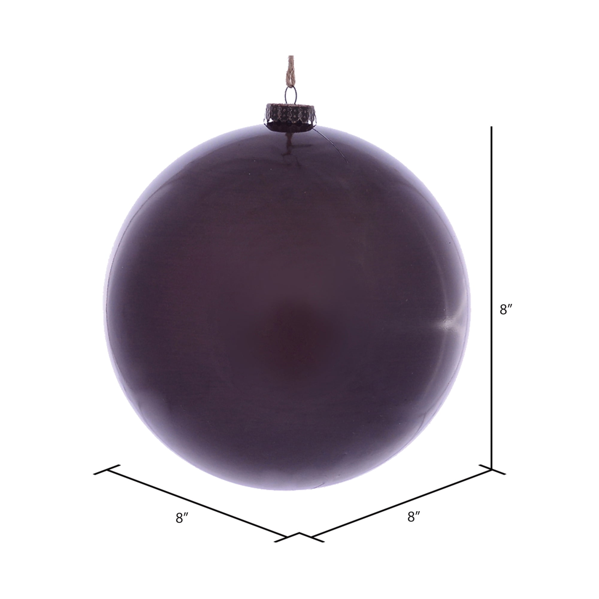 Vickerman 8" Burgundy Wood Grain Ball Ornament, 2 per Bag