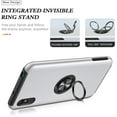 thumbnail image 2 of Case for Xiaomi Redmi 9A, Dual Layer Hard Military Phone Case with 360 Degree Ring Stand Silicone Bumper (Camera Protection) Magnetic Car Holder Protective Phone Cover Protector - Silver, 2 of 15