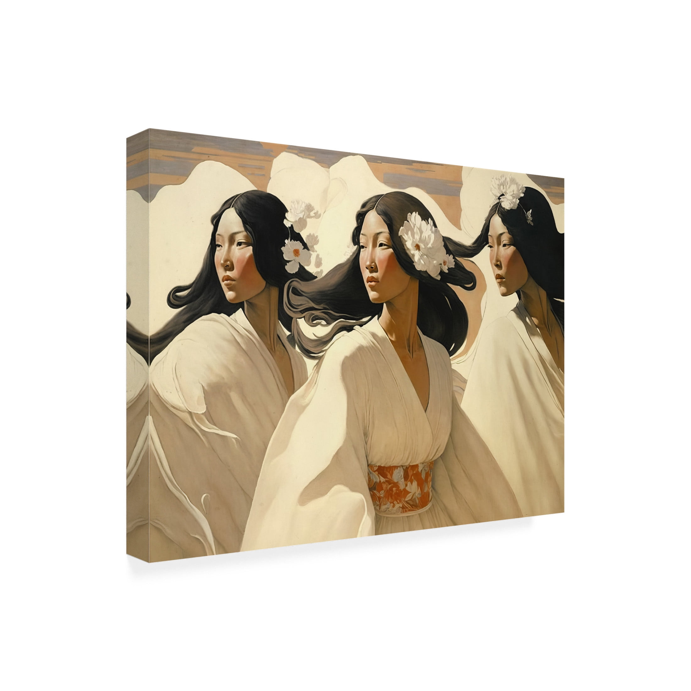 Canvas Wall Art - Treechild 'The Dance Of The Sisters' Wall Art for Living Room, Bedroom, or Office D?cor by Trademark Fine Art - 47 x 35 Inches