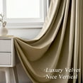 thumbnail image 6 of DriftAway Velvet Curtains Beige Room Darkening 84 Inches Long 2 Panel Set Super Soft luxury Grommet Curtains Thermal Insulated Blackout Drapes for living room Bedroom Camel Beige 52 inch wide, 6 of 8