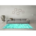 thumbnail image 3 of Ahgly Company Indoor Square Oriental Turquoise Blue Industrial Area Rugs, 8' Square, 3 of 4