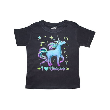 

Inktastic I Love Unicorns- blue and purple Gift Toddler Boy or Toddler Girl T-Shirt