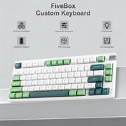 75% Wireless Mechanical Keyboard, 3-Mode BT5.0/2.4GHz/USB-C Hot Swappable Custom Keyboard with Knob, Mechanical Gaming Keyboards with RGB Backlit for PC/Tablet/PS/Xbox, White