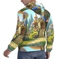 thumbnail image 6 of Naloa Cute Mushroom Town A Men's Casual Hooded Collar Drawstring Hoodies Pullover Sweatshirts Casual Long Sleeve Shirts-X-Large, 6 of 7