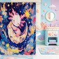thumbnail image 2 of Manfei Pastel Animal Axolotl Shower Curtain 72Wx72L,Cute Salamander Pattern Bathroom Curtain, 2 of 5