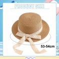 thumbnail image 2 of Sombreros de sol para niños, lazos de encaje, sombreros de paja para niños pequeños y medianos, sombreros de copa plana, sombreros de playa parasol para exteriores MFZFUKR BST3065022-3, 2 of 5