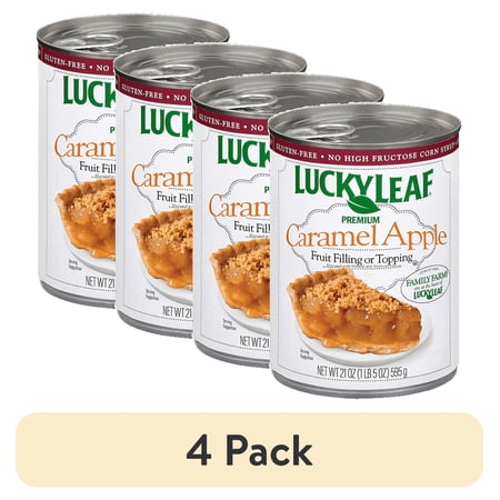 (4 pack) Lucky Leaf Premium Caramel Apple Fruit Filling 21oz Can