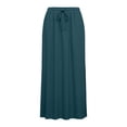 thumbnail image 5 of AHTJRT Cotton Linen Straight Maxi Skirts for Women Side Slit Elastic Waist Drawstrings Loose Breathable Long Flowy Skirts Sky Blue XXL, 5 of 6