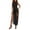 Black, variant on Women's Lace Long Dress Vintage Sleeveless Round Neck Solid Color Bodycon Dress High Split Dress