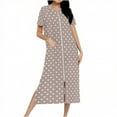thumbnail image 2 of Blmnix Moo Moos for Women Nightgown Nightgowns Vintage Nightgown Moomoo Nightgowns Night Shirts Crew Neck Below-the-Knee Yellow Short Sleeve Nightgowns for Women Plus Size,S, 2 of 7