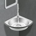 thumbnail image 5 of Single Triangle Wash Basin Corner Sink Small Bar Sink with Faucet Stainless Steel, 5 of 12