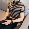 thumbnail image 2 of Camisa Con Estampado De Rayas Para Hombre Stylish Slim Fit, 2 of 8