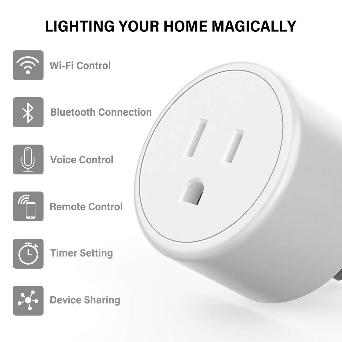 Smart Plug WiFi Smart Outlet with Remote Control, Etl & FCC Certified, 16A  Max Load, No Hub Required, WiFi Smart Plugs with Voice Control, Schedule &  Timer Function,4 Packs 