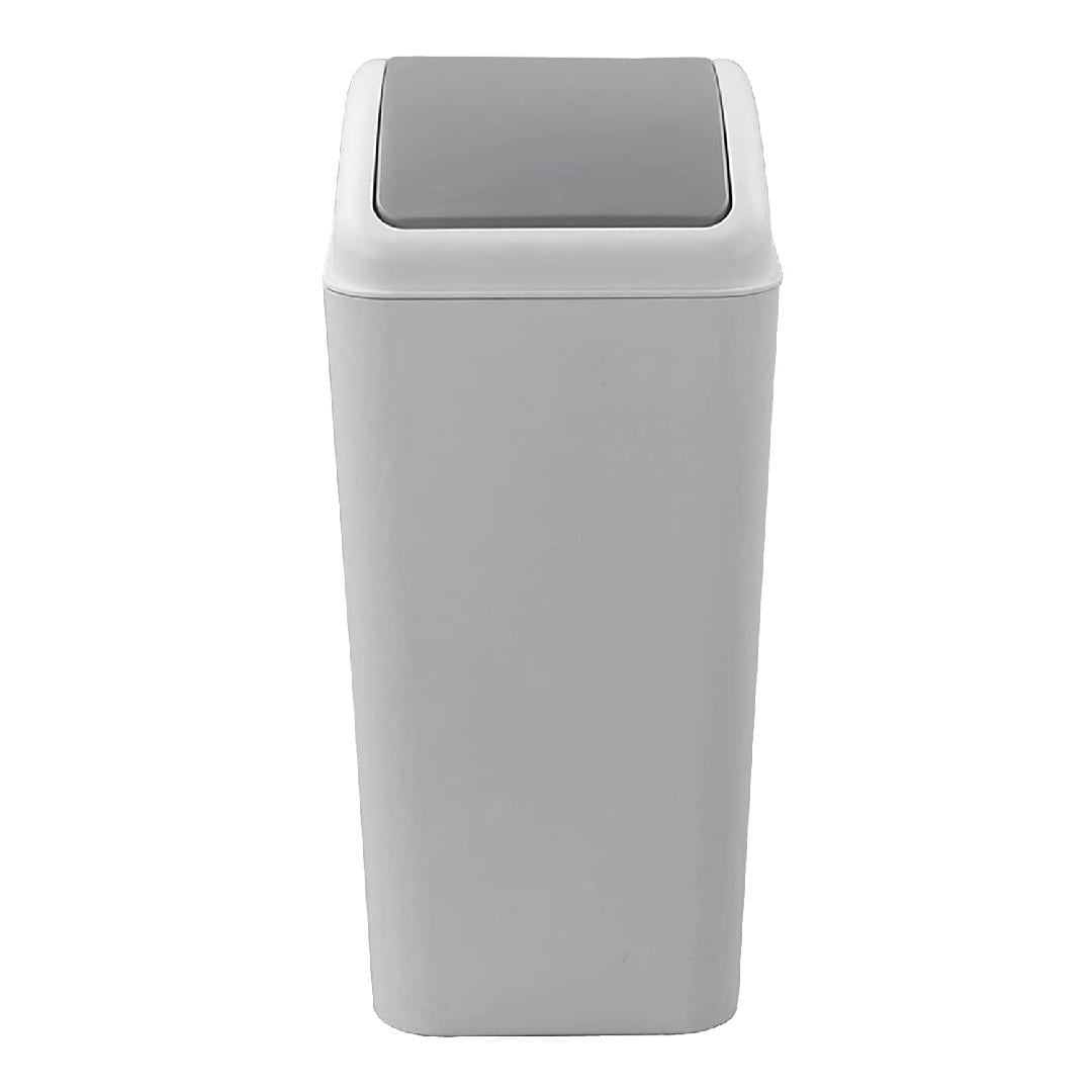 4.5 Gallon Small Plastic Trash Can, Swing Lid Waste Can, Gray
