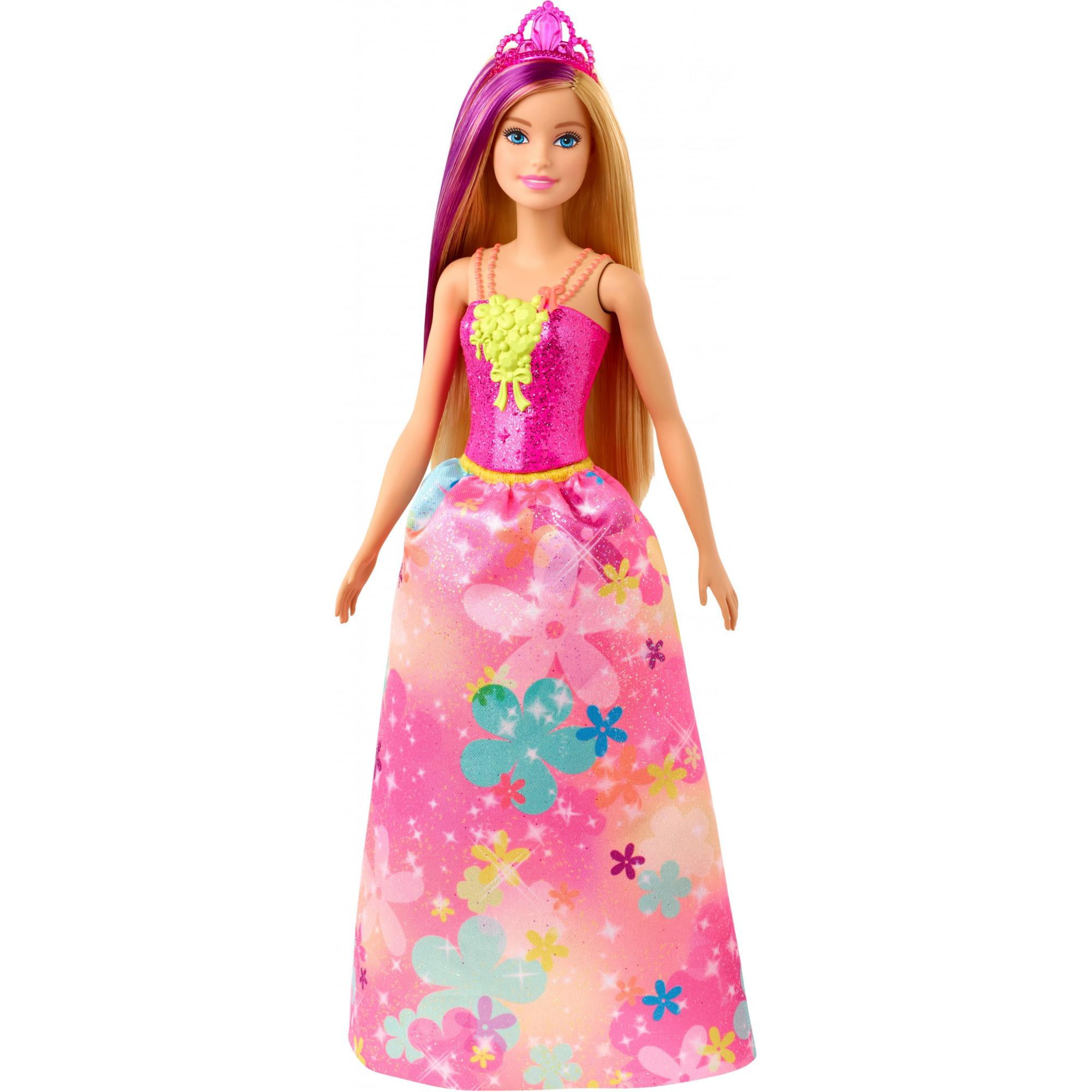 Purple Knee Length Dress Covered in Roses For Barbie Doll 