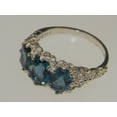 thumbnail image 4 of LBG 10k White Gold Natural Blue Topaz Womens Trilogy Ring - Size 7.75, 4 of 5