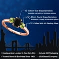 thumbnail image 2 of Gem Stone King 18K Rose Gold Plated Silver Black Onyx and Green Peridot Engagement Ring for Women | 1.11 Cttw | Oval 7X5MM | Gemstone December Birthstone | Size 9, 2 of 6