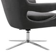 thumbnail image 3 of Quinn Adjustable Swivel Accent Chair Polished Chrome Finish Grey Fabric, 3 of 3