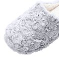 thumbnail image 7 of Qingpeng Womens Closed Toe Open Heel Plush Mule Slippers Cozy Soft Indoor House Shoes with 3D Rosette Pattern for Winter Warm, 7 of 7