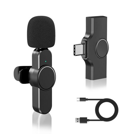 Wireless Microphone Intelligent Noise Reduction Sound Synchronization Plug and Play Type-C Mini Clip Suitable for Collar Pocket, Suitable for Android Mobile Live Streaming/Video Recording/Youtube