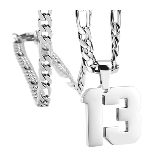 Minnieouse Collar Digital de acero inoxidable para hombres, colgante de Hip Hop, accesorios, collar con colgante, collar para hombres Ropa, zapatos y accesorios Miscelánea trece