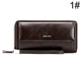 thumbnail image 2 of Men Long Zipper Wallet Large Capacity Faux Leather Credit Card Wallet Billfold, 2 of 10
