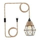 thumbnail image 1 of Lámpara colgante industrial con enchufe e interruptor de encendido/apagado, lámpara colgante con cable de 3,2 m de cuerda de cáñamo para sala de estar, dormitorio y cocina. Estilo A, 1 of 9