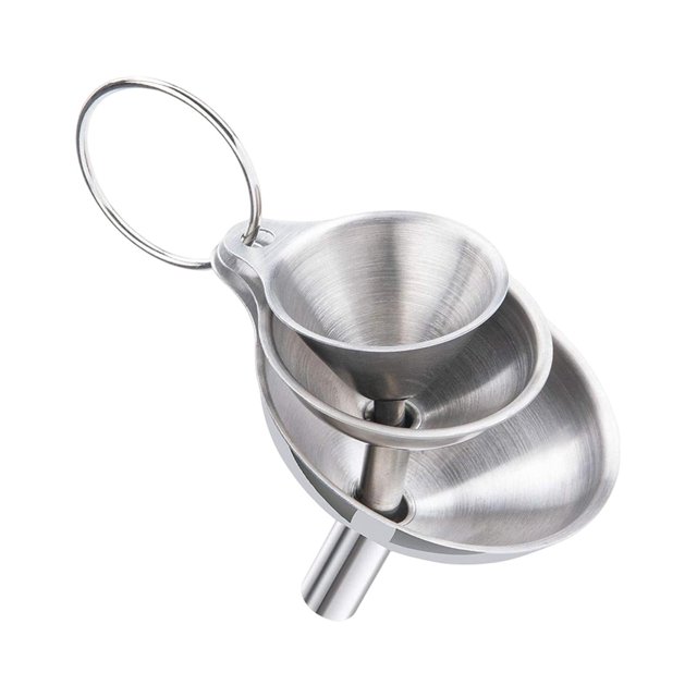 Embudos de cocina de acero inoxidable de 3 piezas, de diferentes tamaños, multifunción, de grado alimenticio para 3 Embudo