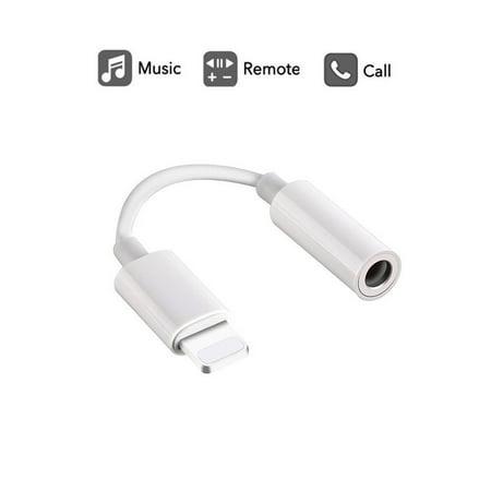 Lightning to 3.5mm Headphone Jack Adapter, Labobbon 8 Pin Connector for iPhone 8/ 8 Plus/ iPhone X/ iPhone 7/ 7 Plus, iPod Touch, iPad and More, Music Control & Calling Function Supported – (The Best Calling App For Ipod Touch)