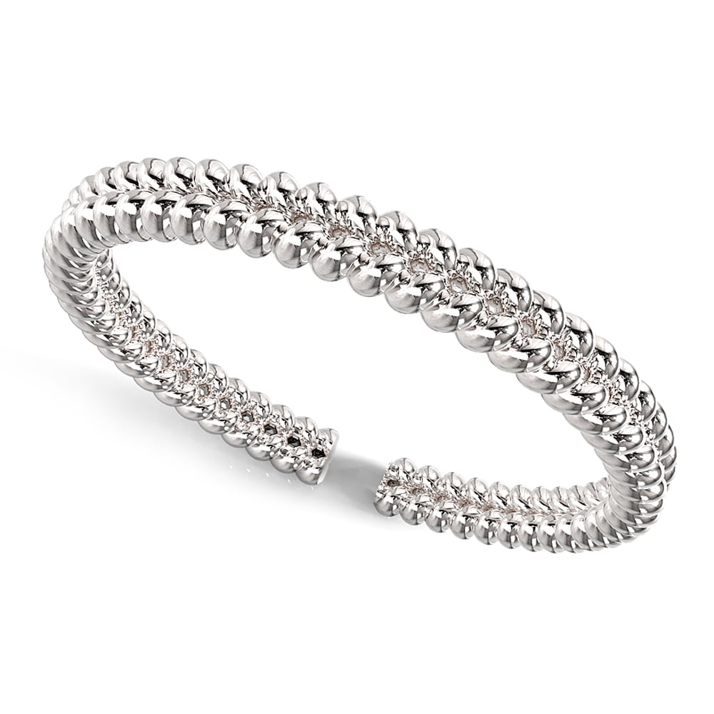 Andrea Jewelers Sterling Silver Braided Rope Pattern Adjustable Toe Band Ring