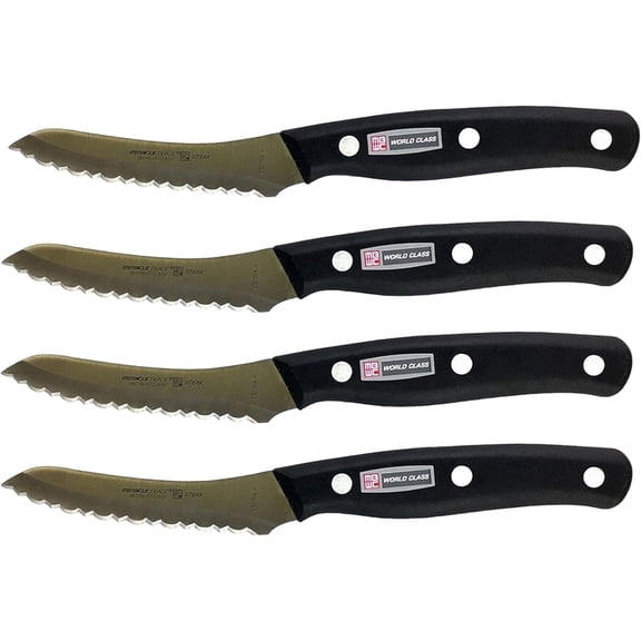 Miracle Blade IV World Class Professional Series Set of Four (4) Serrated Steak Knives