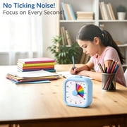 SAMODRA 60 Minute Visual Timer for Kids, Visual Countdown Timer for Classroom Office Kitchen, Timer for Kids Desk with Silent Operation (Blue Rainbow)