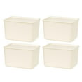 thumbnail image 1 of IRIS USA Stackable Lidded Storage Organizer Bins, Medium, 4Pack, Off White, 1 of 7
