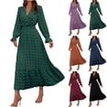 thumbnail image 1 of Gspmoly Robes pour Femmes, Robe Décontractée à la Mode et au Tempérament pour Femmes à Manches Longues et Col en V, Robes de Mariage pour Femmes jusqu'à 65 % de Rabais, 1 of 6