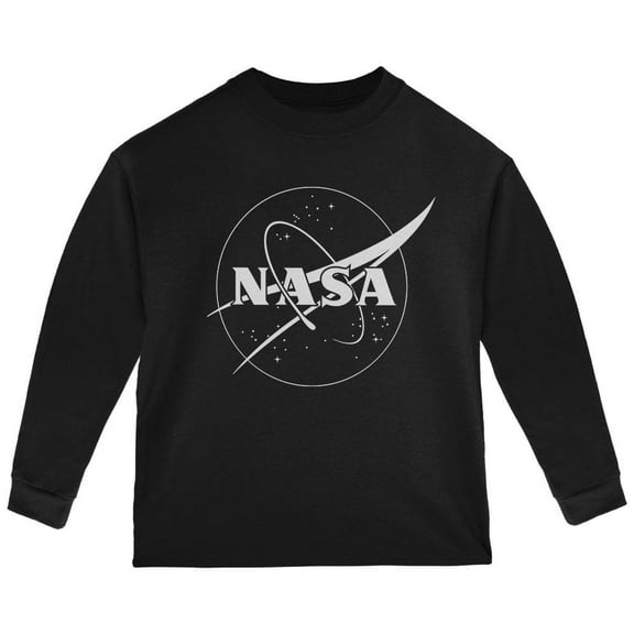 NASA Outline Logo Toddler Long Sleeve T Shirt Black 3T