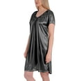 thumbnail image 2 of Ezi Satin Nightgowns for Women - Soft & Breathable Knee-Length Night Gowns - Adult Womens Nightgown M - Plus Size,XL,Black, 2 of 6