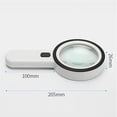 thumbnail image 3 of 30X Handheld Magnifying Glass With 12 LED White Lights 80 mm Diameter Optical Lens Glass And Plastic Construction, 3 of 9
