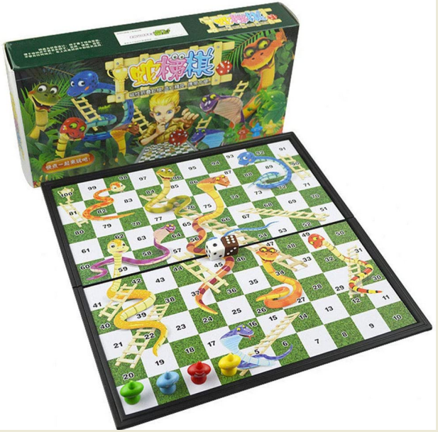 Snake Ladder Educational Kids Children Toys Family Interesting Board Game gif G4 
