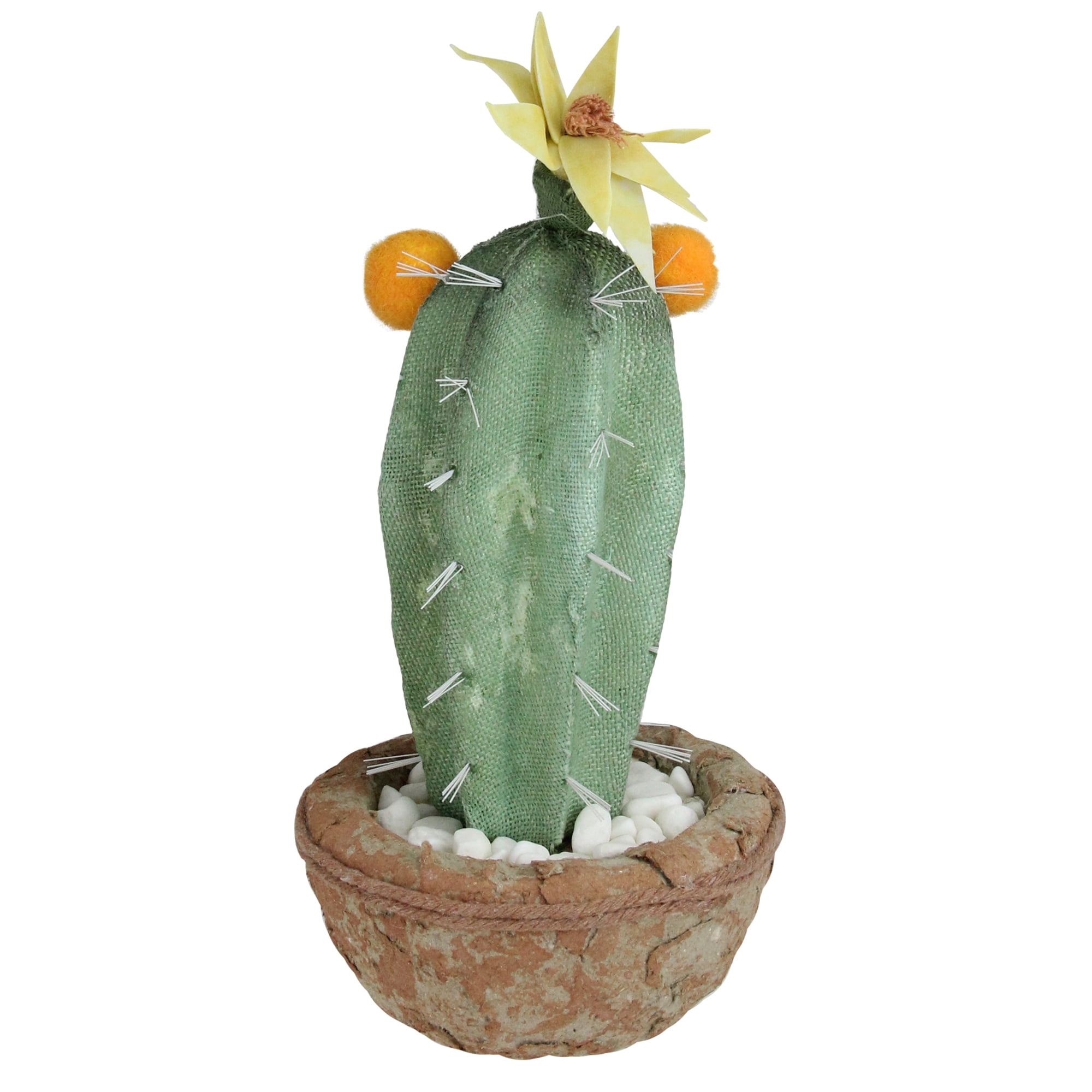 Northlight 12" Flowering Cactus Artificial Potted Plant Green/Brown