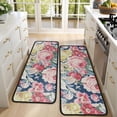thumbnail image 4 of Kitchen Rugs Sets Of 2,Pioneer Flower Floral Print Pattern Anti Fatigue Kitchen Mat Rugs Non Slip Washable,Decorative Kitchen Floor Mats for Kitchen,Sink,Laundry,17"x47"+17"x47", 4 of 5