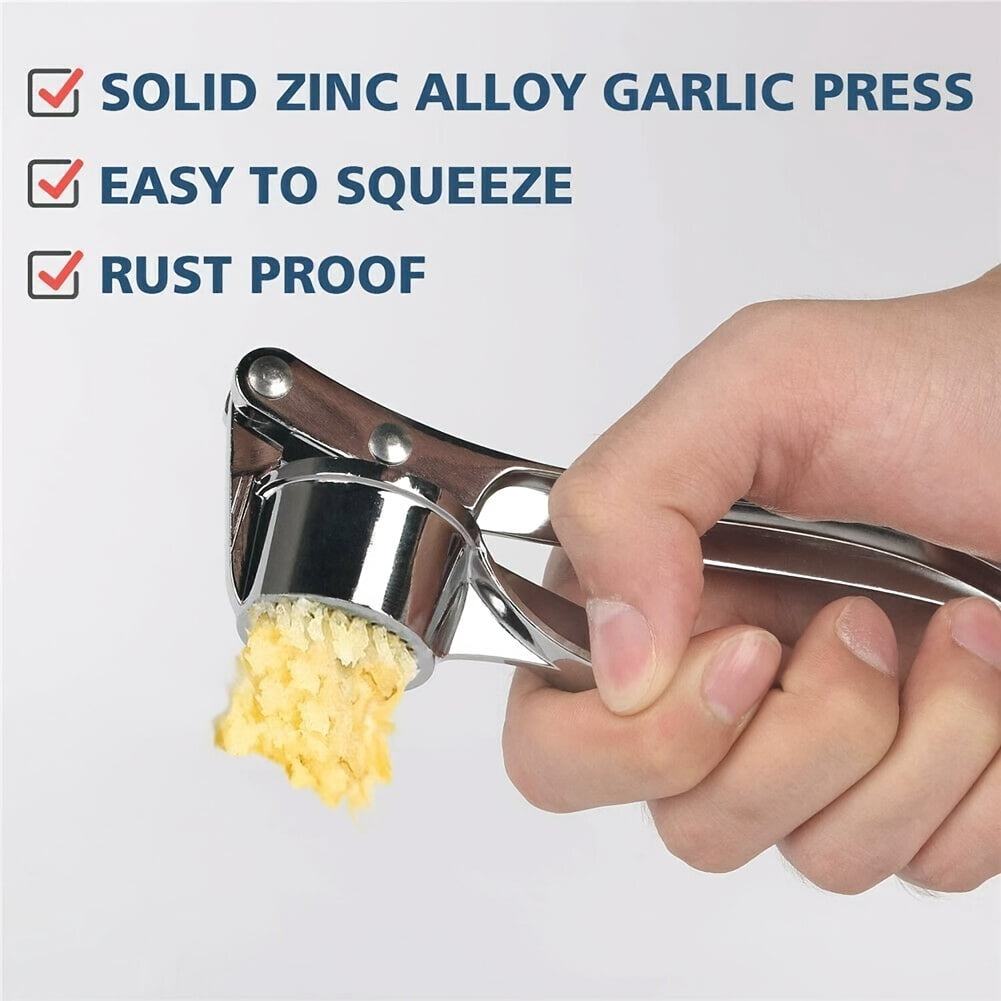 1pcs= Zinc Alloy Garlic Press Manual Crusher Handheld Ginger Kitchen Tool