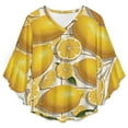 thumbnail image 4 of Lemon Pattern Print Women's V-Neck Blouse With 3/4 Ruffled Bell Sleeves Casual Top Ladies Blouses, 4 of 7