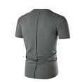 thumbnail image 1 of Mens Short-sleeved T-shirt Solid Color Embroidered V-neck European Code, 1 of 1