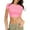 Pink, variant on WEIYLL Womens T-Shirts Solid Crew Neck Short Sleeve Tunic Slim Fitted Crop Red Blouse Sizes XL