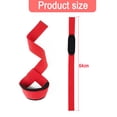 thumbnail image 2 of Lifting Straps (1 Pair) - Padded Wrist Support Wraps - For Powerlifting, Bodybuilding, Gym Workout - red, 2 of 6