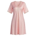 thumbnail image 4 of LINGLANG Women's Ice Silk V Neck Nightgown Short Sleeve Cooling Sleep Dress Lightweight Breathable Summer Lounge Dress Soft Casual Homewear Nightshirt Elegant Comfortable Sleepwear, 4 of 4