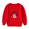 thumbnail image 1 of KYAIGUO Chandail de Noël pour Garçons et Filles, Chandail à Col Rond Imprimé pour Tout-Petits, Printemps Automne, chandail à Manches Longues Rouge pour Bébé, Haut Décontracté pour 1-16 Ans, 1 of 7