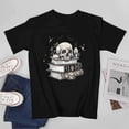 thumbnail image 4 of Skeleton Books T-Shirt, Spooky Books Pajamas Shirt for Men Women Reading Gift, 4 of 5