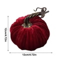 thumbnail image 2 of Hvmvliv Simulated Pumpkin Decoration,Halloween Thanksgiving 4.72in Faux Velvet Fabric Pumpkin Decor Cabinet Display,Versatile Centerpiece for Home,Table,Party Red, 2 of 7
